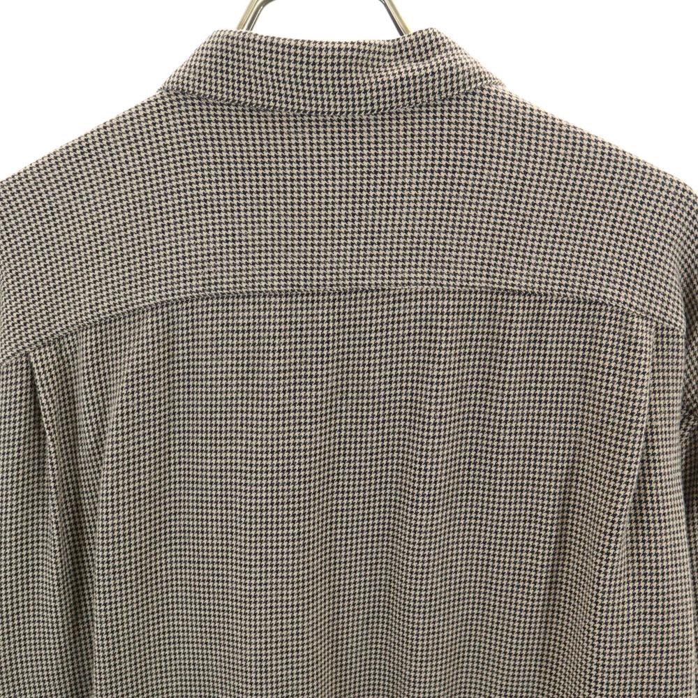RALPH LAUREN COUNTRY 80s 90s Vintage Polo Can Houndstooth Pattern Long sleeve Box silhouette Rayon shirt Women Used