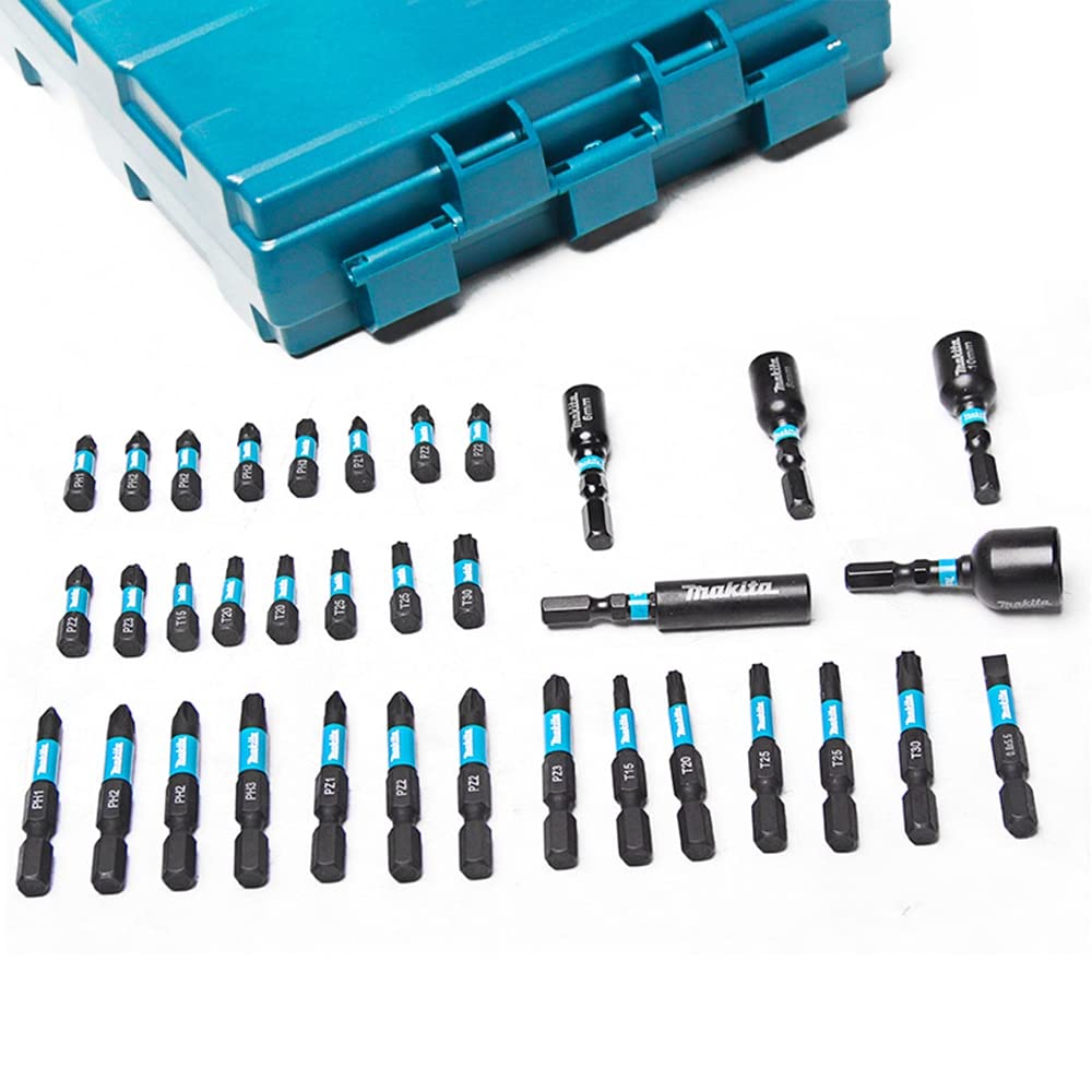 Makita Impact Driver Bit Socket Set of 35 Hexagonal Shaft Shank with Case 6.35mm E-06638 [Item]