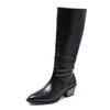 Fashion New Style Fashion Boots Women's Women's Boots Soft Leather High-heeled Knee Ins Tide Warm Snow Thick-heeled Shoes Zapatos Mujer