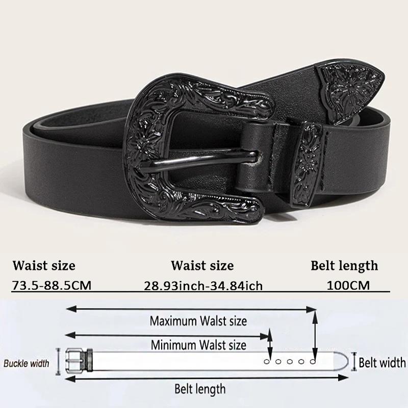 

Женский ремень, дизайнерский ремень, модный панк-ковбойский женский ремень для брюк, джинсовые ремни, женские черные ремни, поясные ремни, ремень ZX023 100cm чёрный