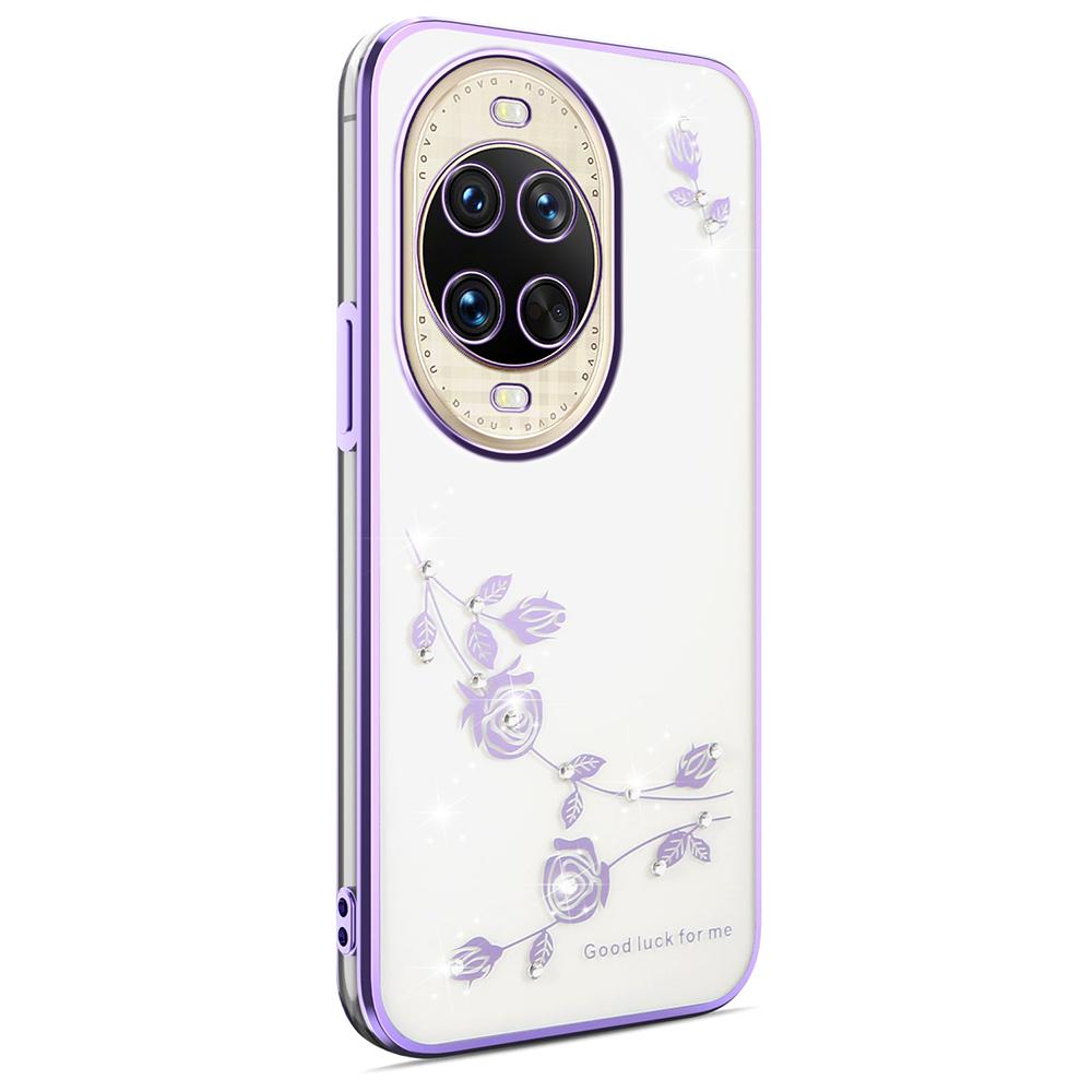 

KADEM For Huawei nova 14 Ultra 5G Case Flower Rhinestone Decor TPU Phone Cover Purple