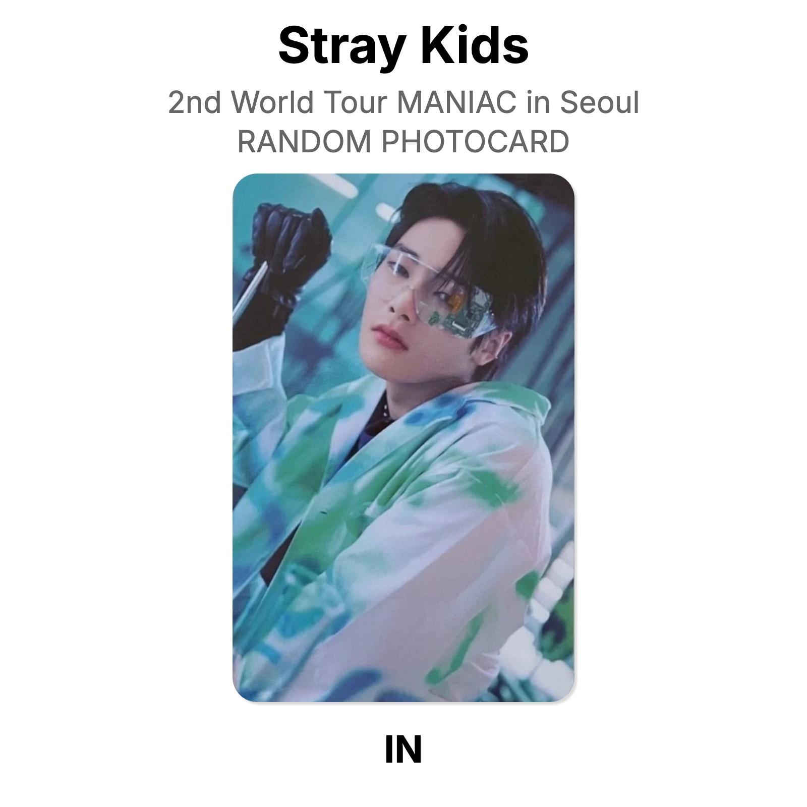Stray Kids 2-й мировой тур MANIAC в Сеуле СЛУЧАЙНАЯ ФОТОКАРТОЧКА Официальная фотокарточка I.N 02