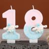 Handmade Big-Eared Rabbit Cake Topper: Sequin Number Birthday Party Candle