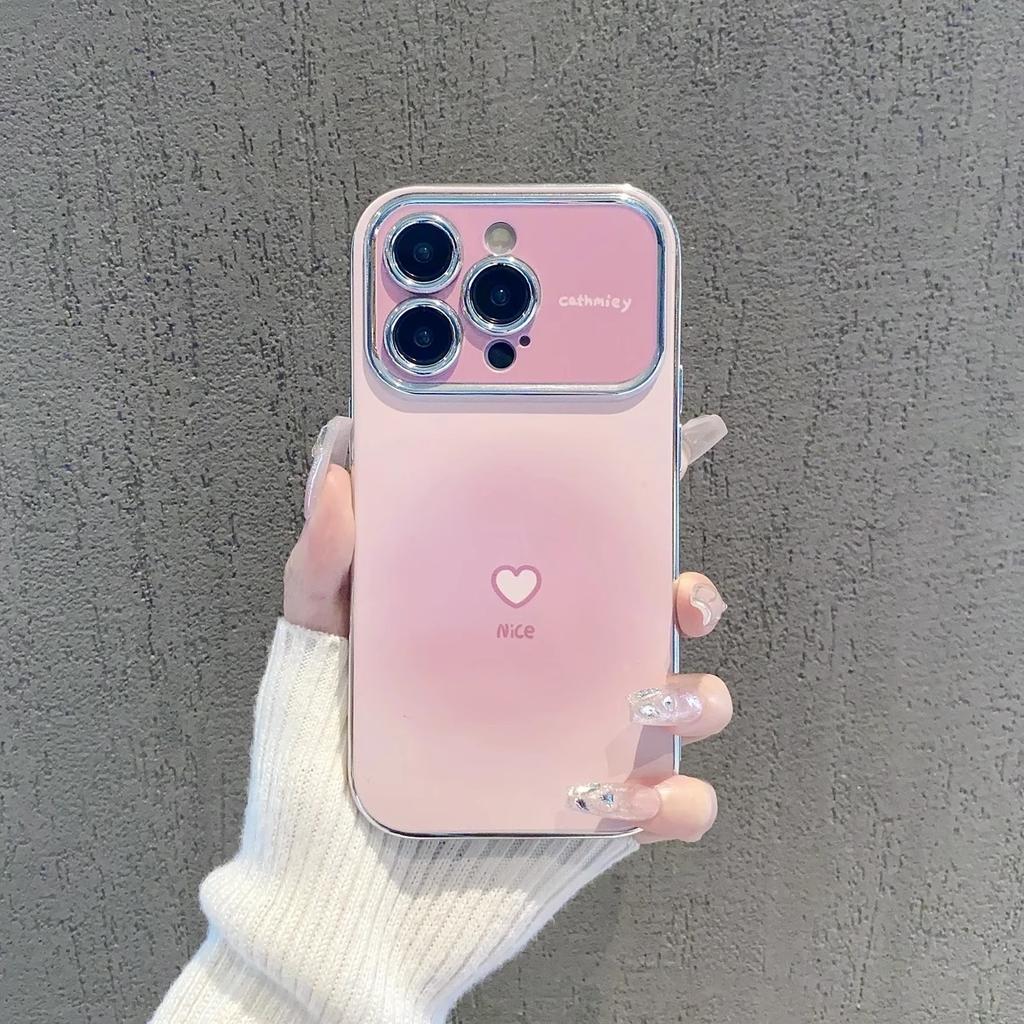 Halo Gradient Love for Apple Phone Case 16promax New 15promax Cartoon 14plus Electroplating