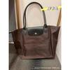 Embroidered Spliced Dumpling Tote Bag – Large Capacity Commuter Handbag
