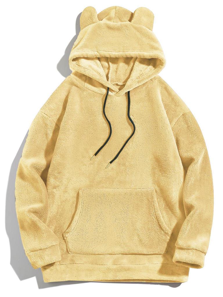 Men's Autumn/Winter Rabbit Ear Hooded Casual Sweatshirt Jacket