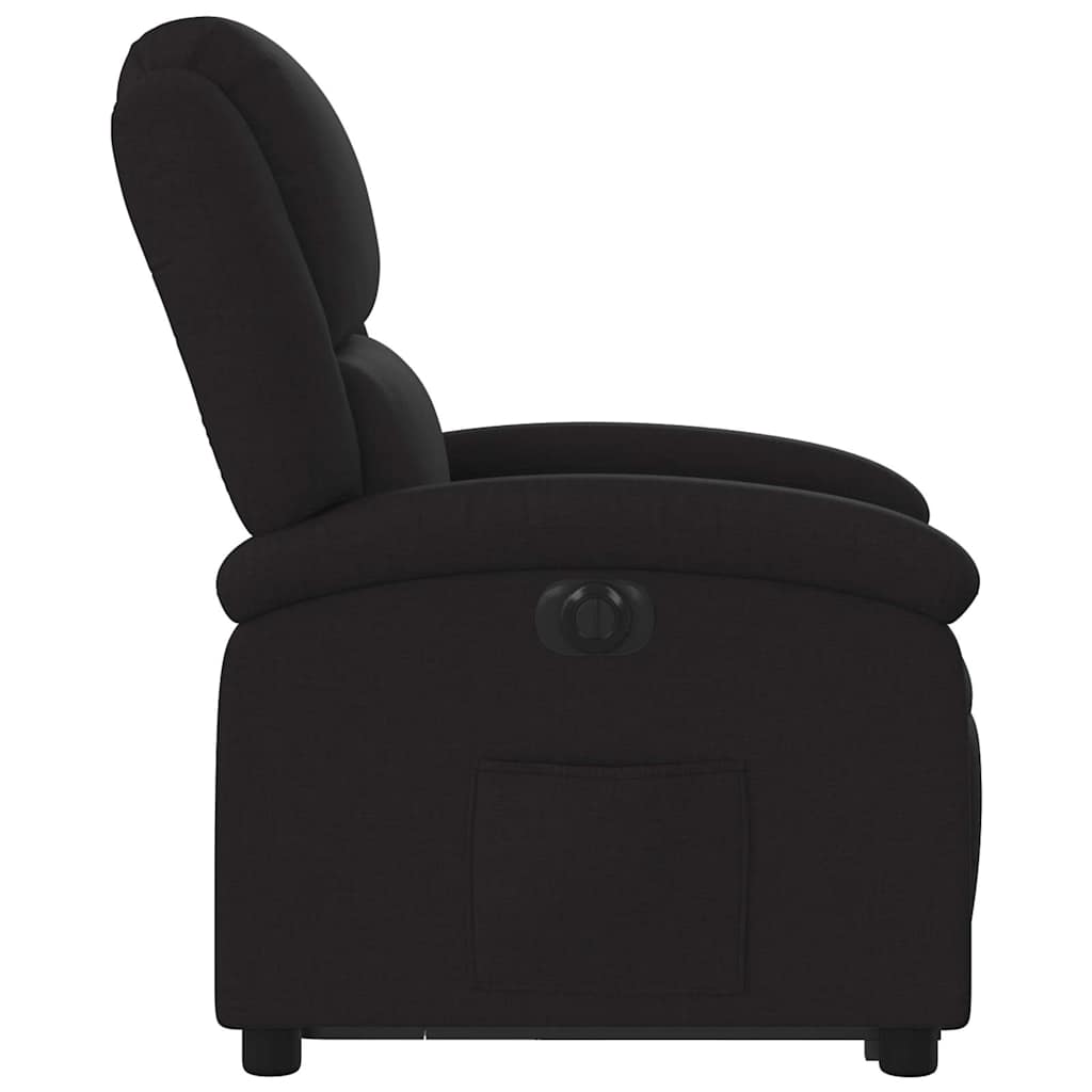 Electric Recliner Chair with Rising Function Black Fabric