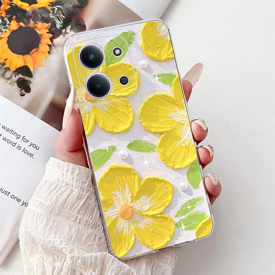 For Xiaomi Redmi 15C 5G Case 2025 Popular Flower Soft Silicone Transparent TPU Phone Cover For Redmi15C 5G Poco C85 173mm Bumper
