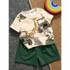 Jungen Freizeit Minimalistisches T-Shirt Set Geeignet Für Den Sommer Mit Cartoon Muster