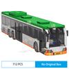 City Traffic Car Green Passenger Tourist Sightseeing Bus Single-Deck Public Set Model Building Blocks DIY Toys for Boys Gifts