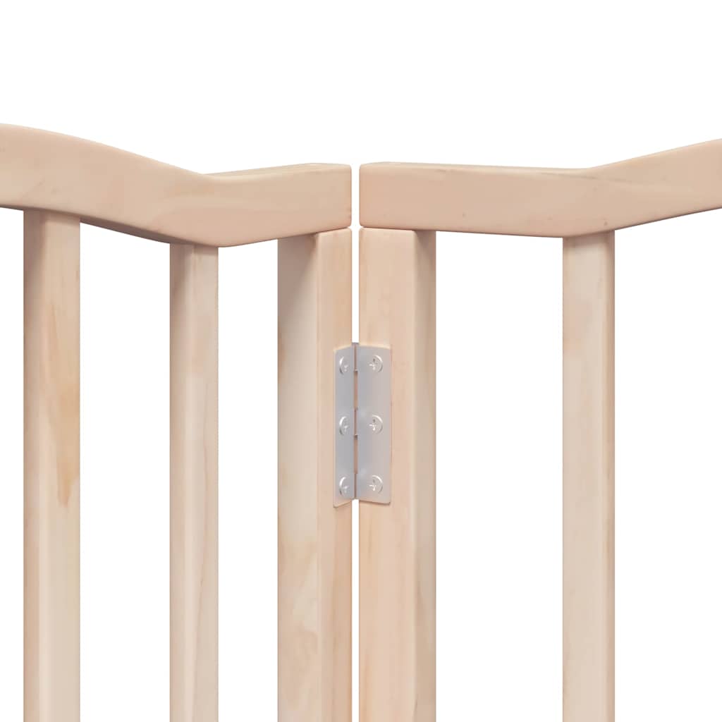 9 Piece Foldable Dog Gate with Door 450 cm Poplar Wood