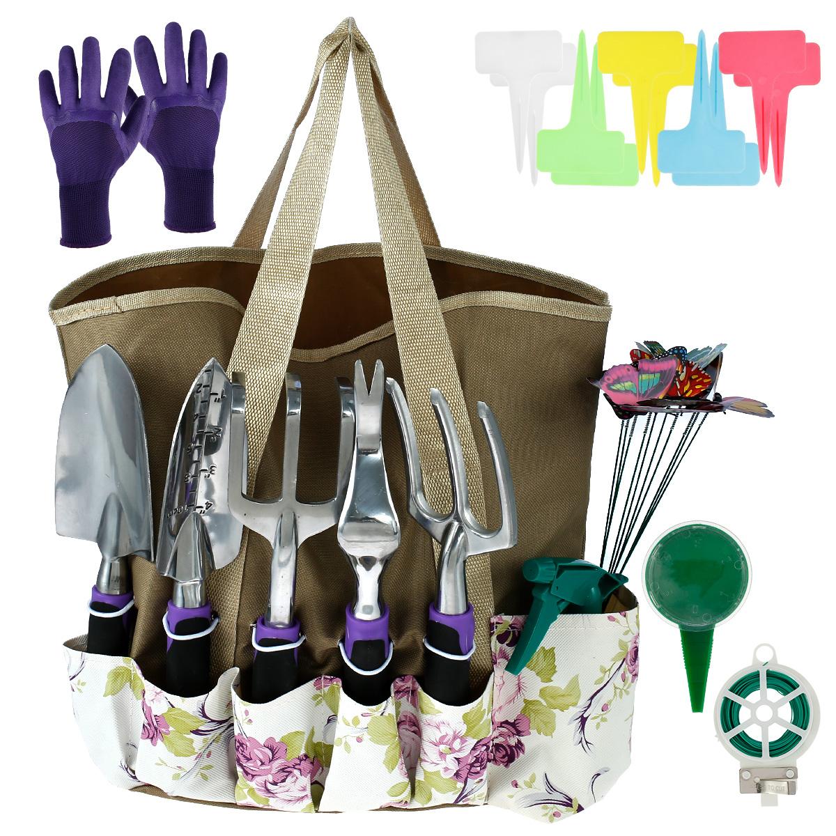 31Pcs Mini Garden Shovel Rake Spade Bonsai Tools Set Wooden Handle for Flowers Potted Plant Garden Tools Weeding Tools