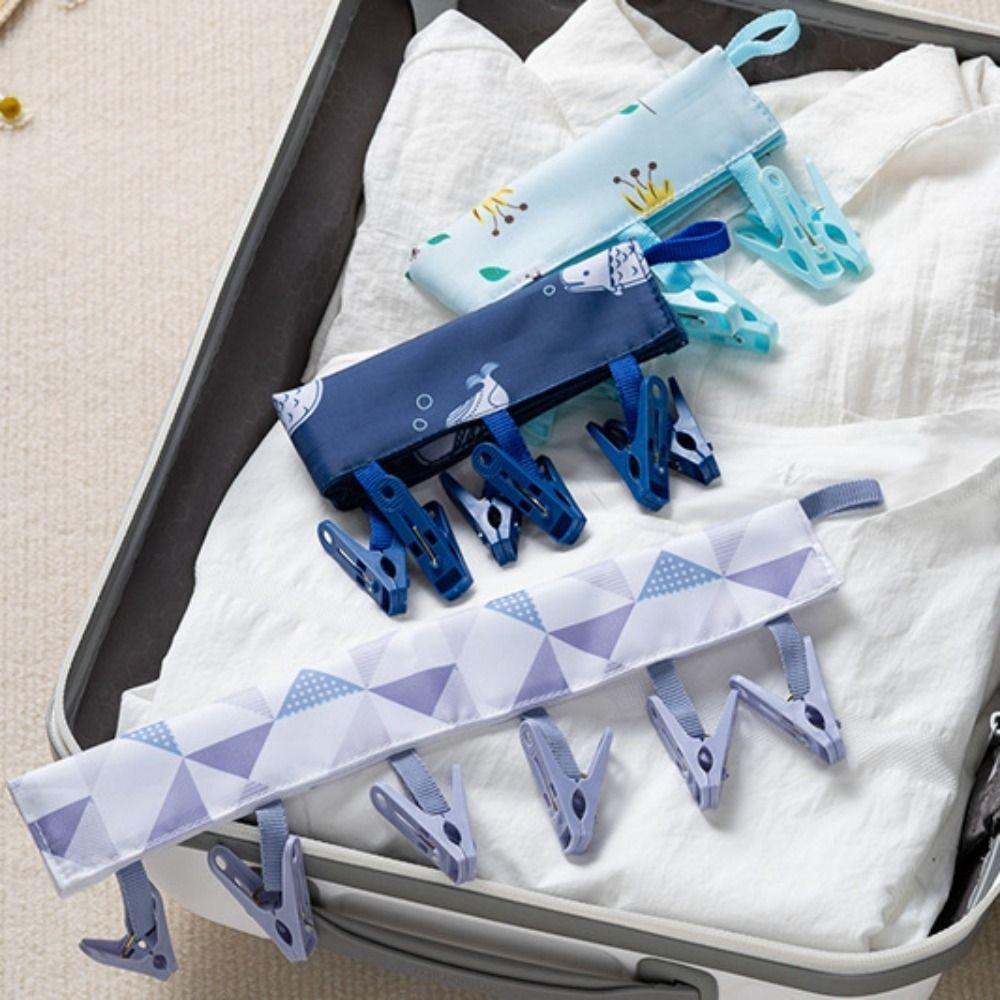 

Foldable Multi-Head Clip Portable Drying Rack Durable Socks Clips Travel