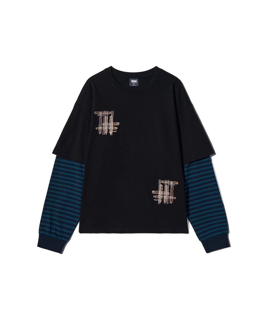 GAKKAI UNIONS Rust Layered Long Sleeve Black