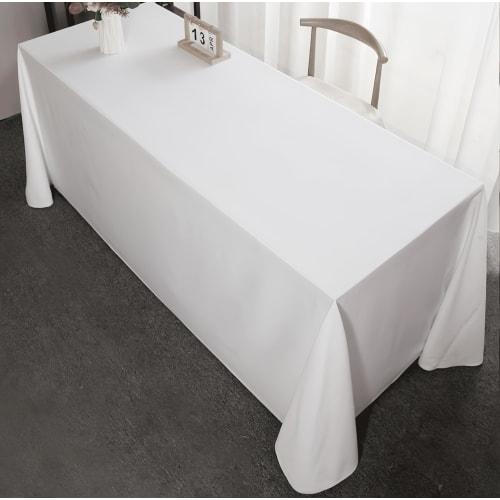 Ansimple Tablecloth, 150x260cm, White, Rectangular, Solid Color, Stain-Resistant, Stylish, Simple Table Cover, Perfect for Dining, Parties, Meetings,