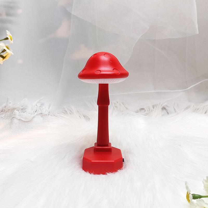 

Cute Mushroom Small Mini Childrens Creative Night Light Button Cell Supply Power червоний