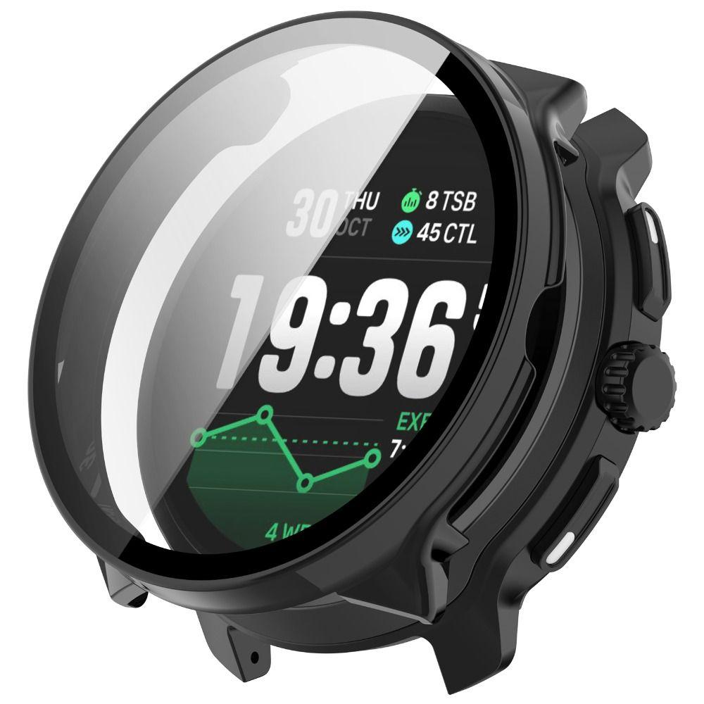 PC+Tempered Protective Case Full Coverage Hard Screen Protector Anti-Scratch Cover Shell for Suunto Race 2