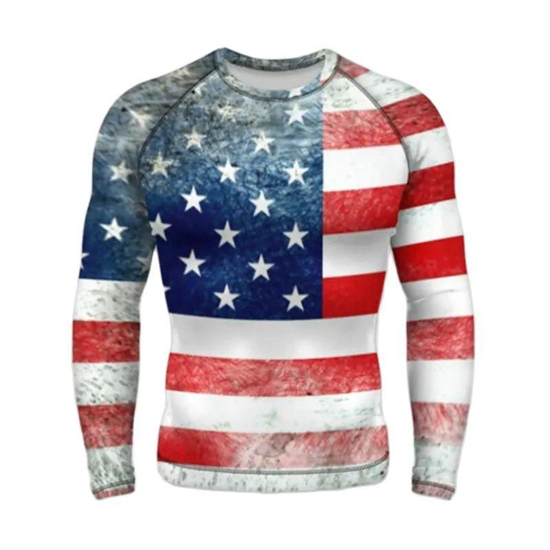 

Американский флаг уличная ретро 3D Harajuku принт мужская хип-хоп персонализированная круглая горловина длинный рукав крутая повседневная футболка топ 6XL