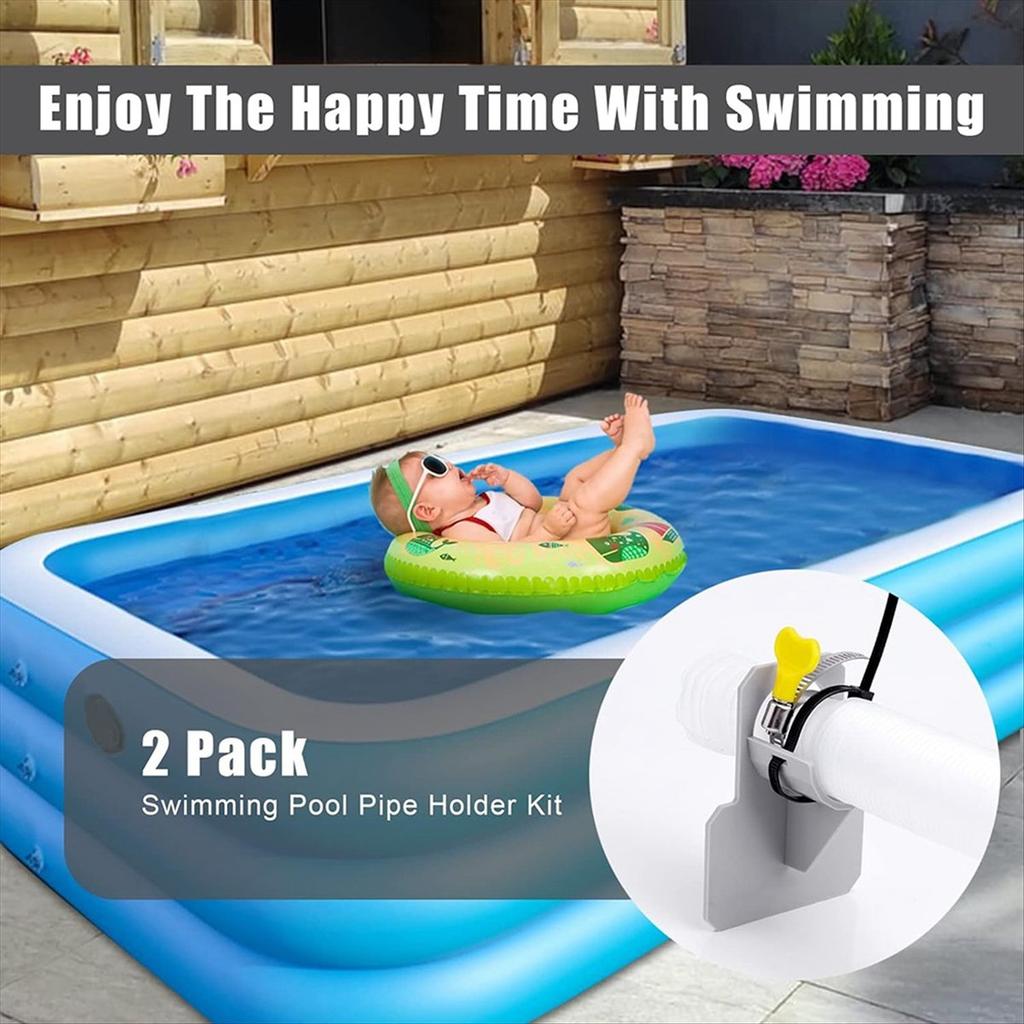 BHBL 2Set Swimming Pool Pipe Holders, Above Ground Pool Accessories, Pool Accessories, Pool Hoses for Above Ground Pools Gray