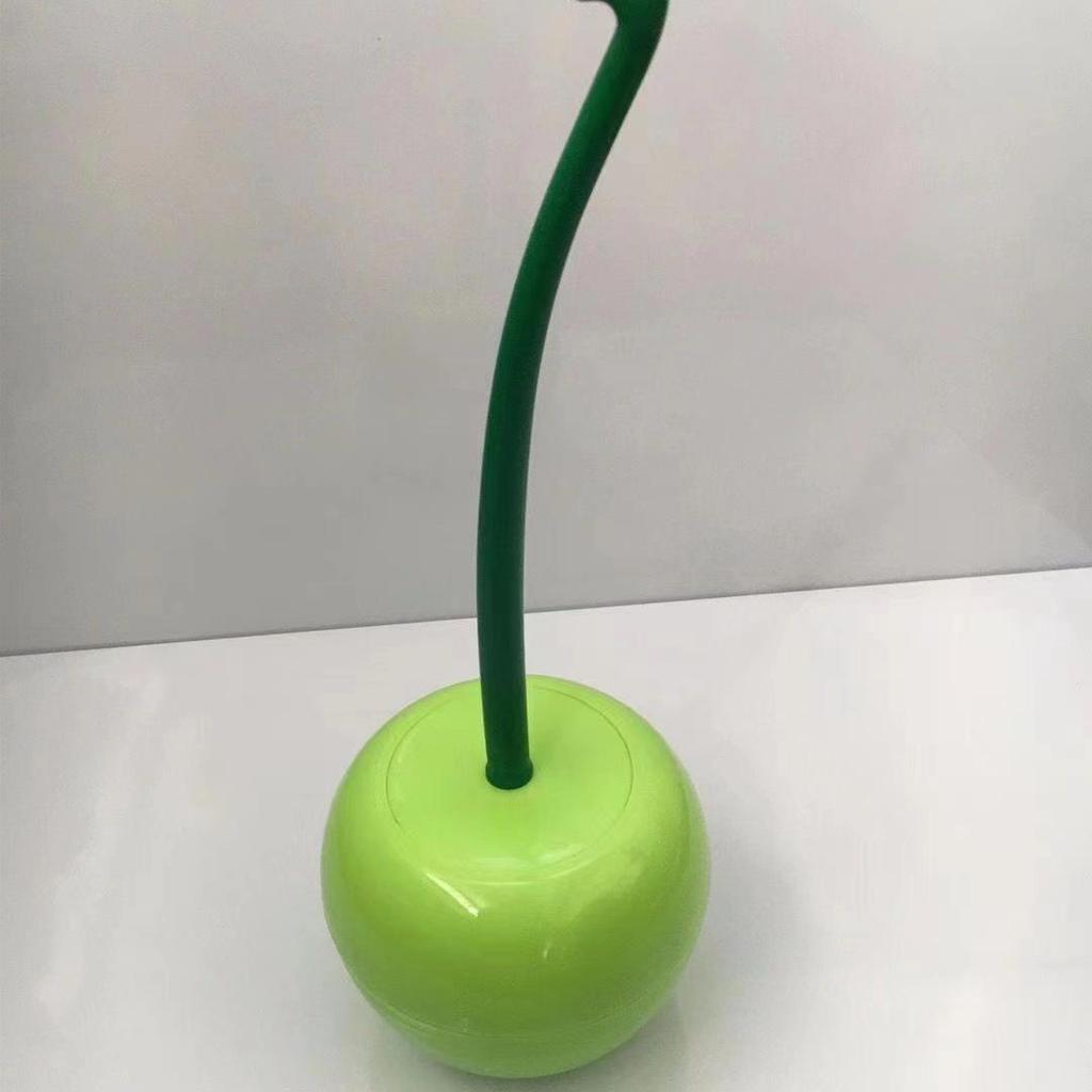 Kirschfarbenes Toilettenbürsten-Set mit langem Griff und weichen Borsten, mit kreativem Kunststoffdesign
