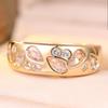 Luxury Wide Band Ring 2 Colors Available Teardrop Round Zircon Jewelry for Women Party
