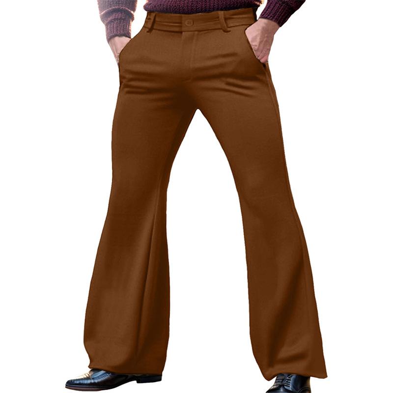 Men's Flared Pants In Multiple Colors - White, Black, Green, Purple, Red, Grey, Khaki, Brown