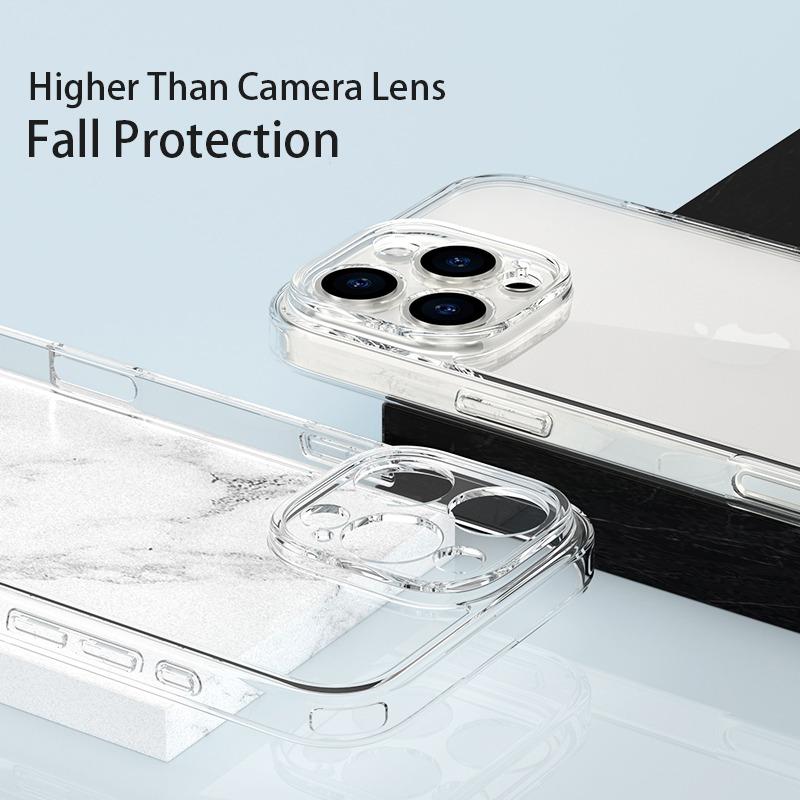 Luxury Transparent Tempered Glass Case For iPhone 16 15 14 12 13 11 Pro X XS Max XR 7 8 Plus SE Clear Shockproof Hard Back Cover