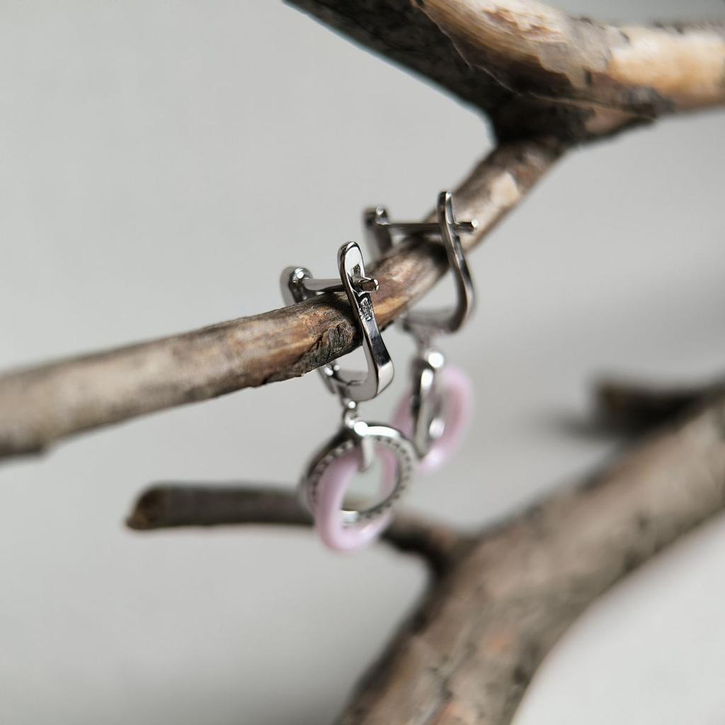 Silver Earrings with Ceramics (60002336)