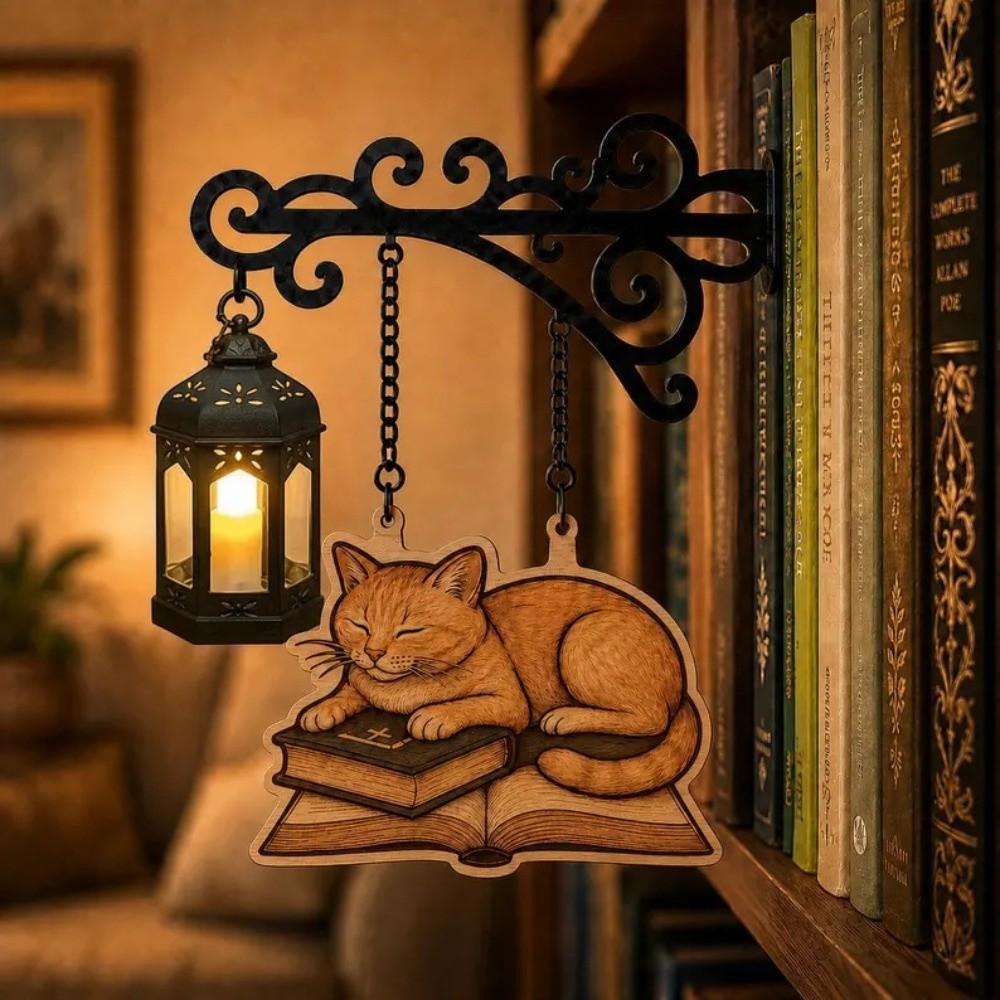 Vintage Bookshelf Lantern Light Wooden Bookshelf Lamp Bookshelf Ghost Light Library