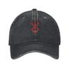 Berretti da baseball vintage marca Berserk brand of sacrifice Stile unisex Denim effetto invecchiato Cappello da sole per esterni Corsa Golf Cappelli morbidi Cappello