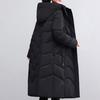 Elegant Middle Age Woman Winter Parkas Long Coat Hooded Overcoat Casual Thick Warm Lady Jackets