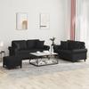 Vidaxl 3-Cz. Relaxation Set With Cushions, Black, Faux Leather