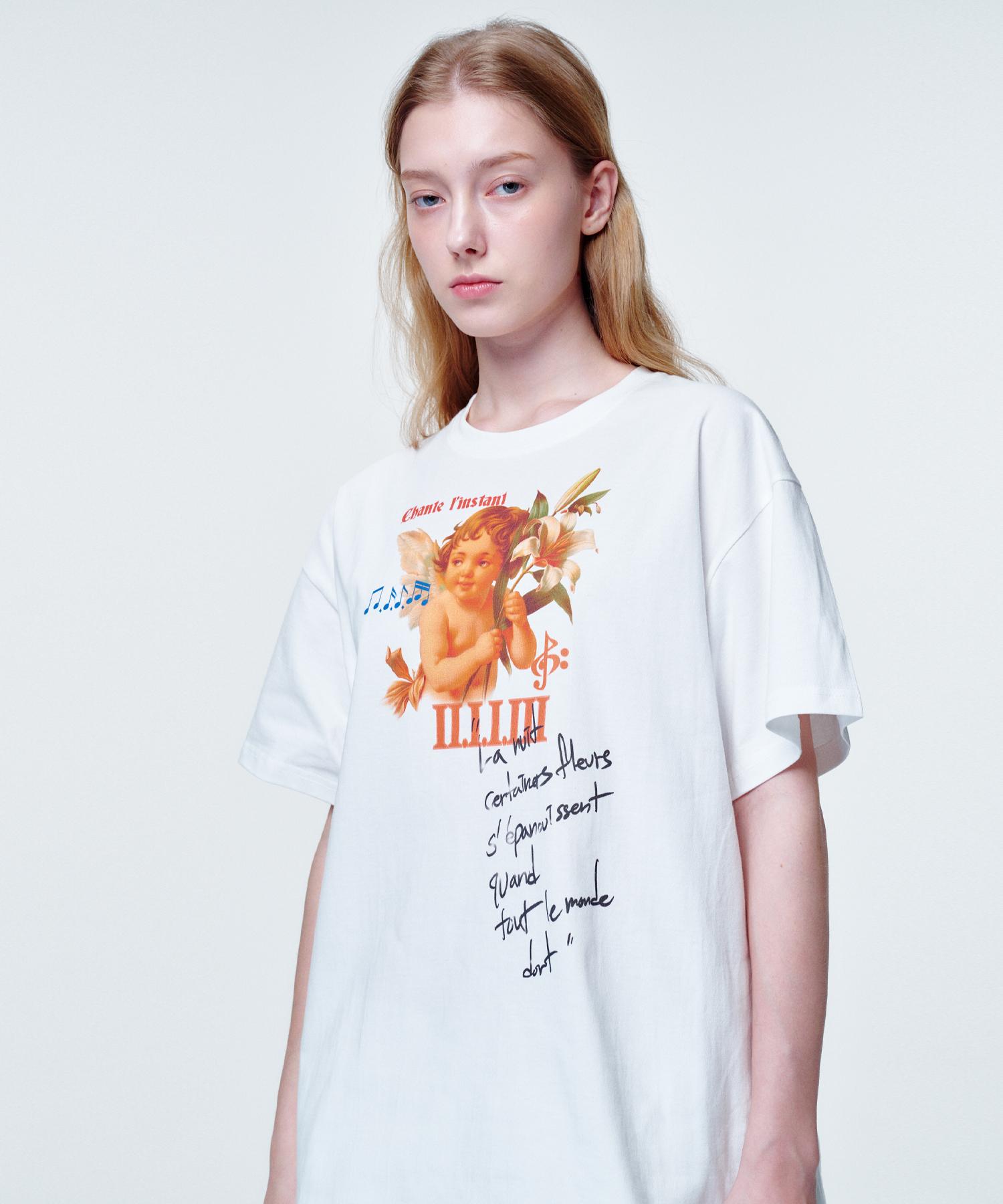 2113 Studio Loose Fit T-Shirt Flower Angel White