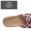 Summer new cool slippers linen slippers women's home breathable home couple indoor silent lightweight slippers