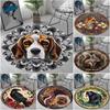 Tapis rond animal renard Tapis décoratif de bureau Pour salon chambre Tapis de porte Tapis de sol Tapis pour zone de chaise d'ordinateur Décoration thème Viking