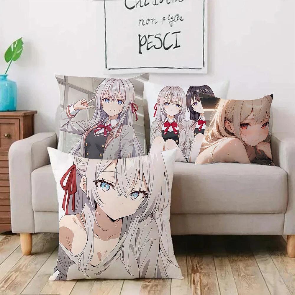 Pillow Cartoon Alya Sometimes Hides Her Feelings In Russian Sofa Decorative Home Double-Sided Printing Short Plush Cushion Cover