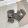 Winter Mink Imitation Solid Color Gloves