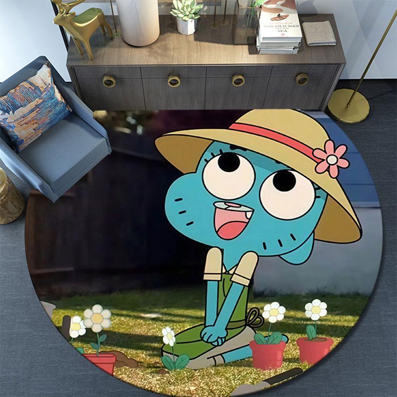 Nicole Watterson pattern round rug,Carpet Rug for Living Room Bedroom Playroom ,Non-slip Floor Mat,Holiday Gifts and Birthday Gifts.