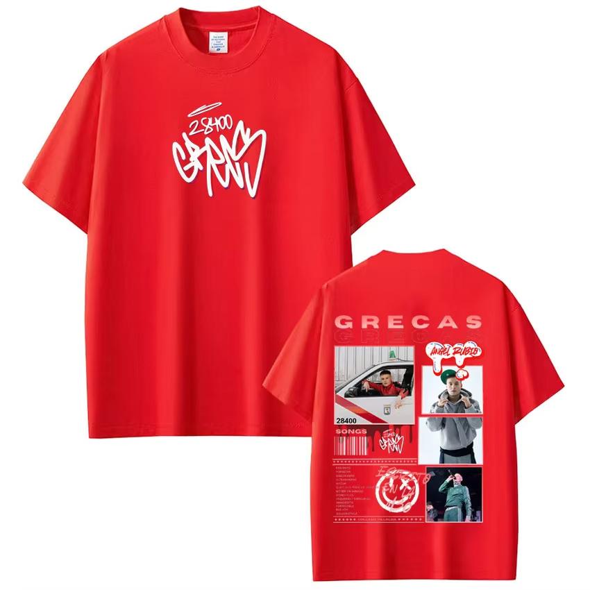 Rapper Grecas Tour 2026 Album Print Tshirts Men Women Fashion Hip Hop Tshirt Casual Short Sleeve Cotton Tee Shirt Streetwear