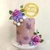 28 BUC Torturi Decorate Tort cu Flori Violet Aur Alb Boem La Mulți Ani Tort Decorat Nuntă