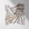 Twill Silk Scarf Woman Digital Printing Square Scarves Wraps Bandana Small Hijab Silk Foulards Tie Headband Neckerchief 53CM