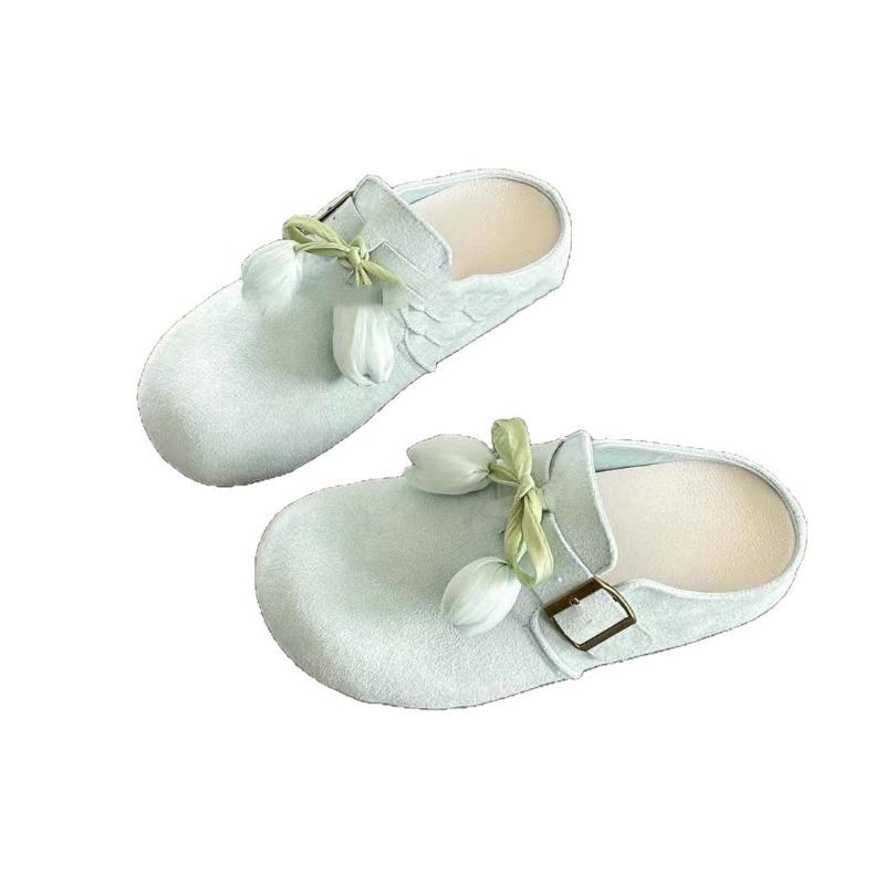 Small, Fresh, Literary and Versatile Women's New Spring and Summer New Models, Wearing a Pedal Bag Head and Half Slippers