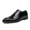 Men's Retro Business Casual Leather Shoes Cowhide Platform Pointed Toe Platform Shoes Men British Style Low Work Shoes Male