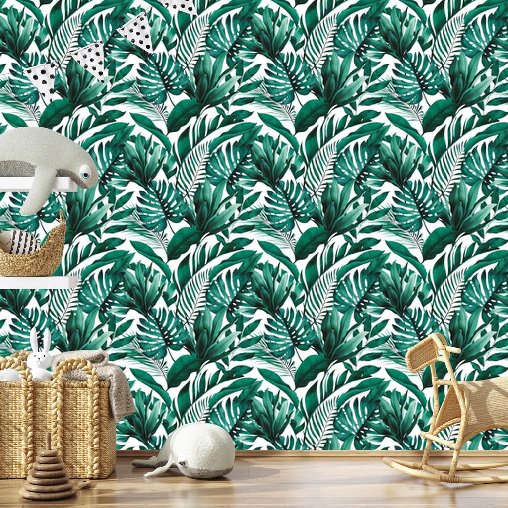 Green wallpaper for living room and bedroom 50x1000