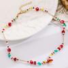 Sweet Cool Girls Neck Chain Spicy Women's Summer Necklace Dopamine Beads Colored Collarbone Chain Creative Earrings