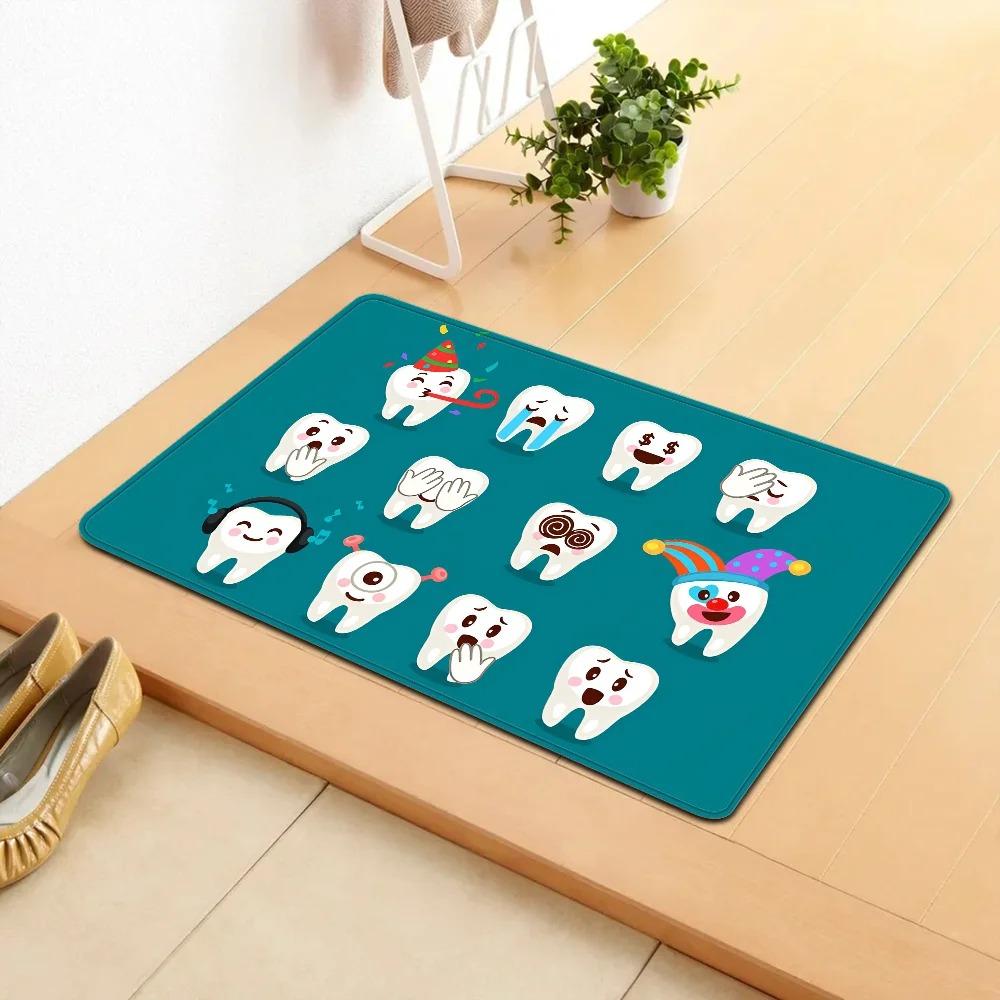 Dental Clinic Welcomes Doormat Anti Slip Rug Hospital Area Decorative Mat Teething Period Babies To Learn Teeth Bedroom Carpets