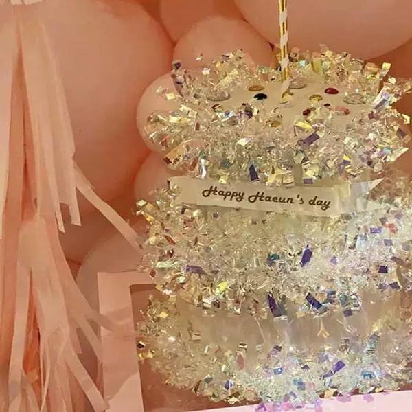 Korean Style Colorful Laser Tassel Candle for Birthday Cake Decoration