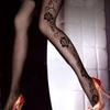 Black Girl's Women's Long Stocking Jacquard Pantyhose Tights Fishnet Net Side Rose