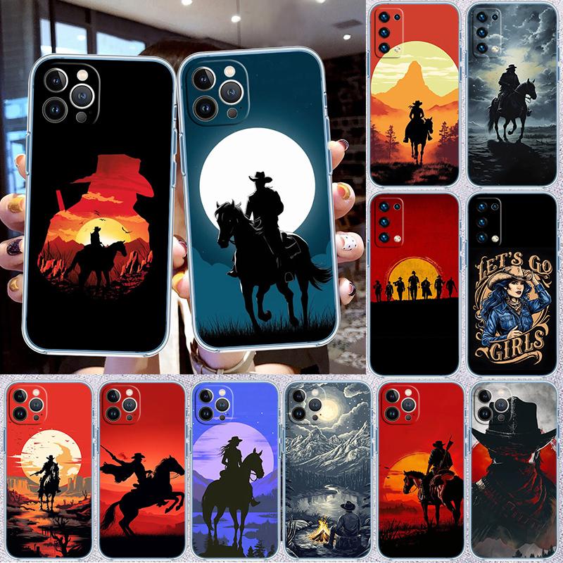 RP25 Cowboy Transparent Phone Case for LG K22 K30 K40 K40S K41 K42 K50 K50S K51 K51S K52 K61 K62 K71 K92 Q60 Q61 V40 V50 V60