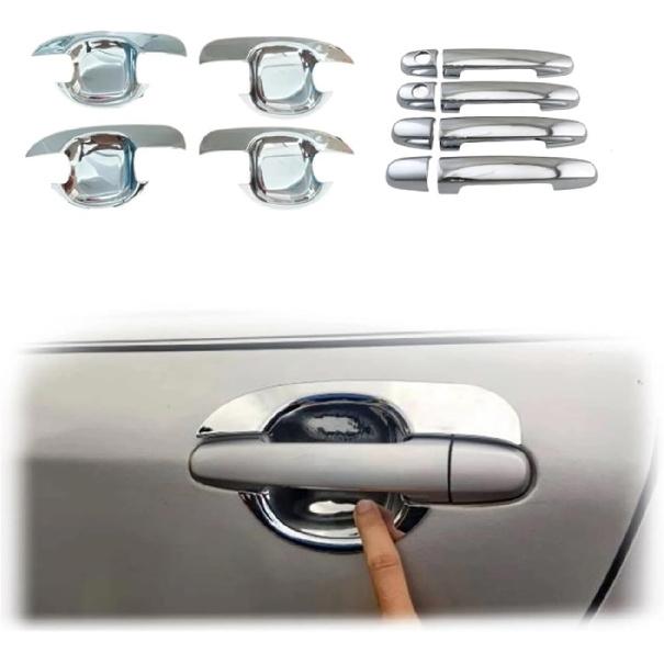 2001 2002 2003 2005 2006 2007,Compatible With Toyota Corolla Car ABS Chrome Accessories Plated Door Handle Bowl Cover Trim Paste Style(Bowl cover)